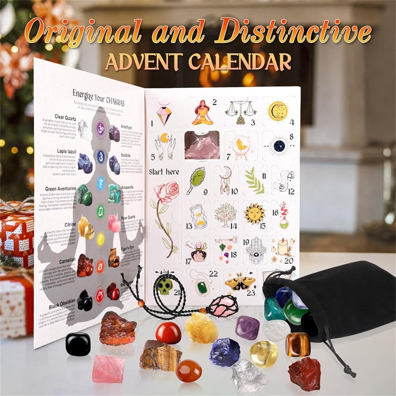 🎁Early Christmas Hot Sale 49% OFF🎅🎄24 Pcs Christmas Calendar Crystals - Natural Stone Crystal Journey