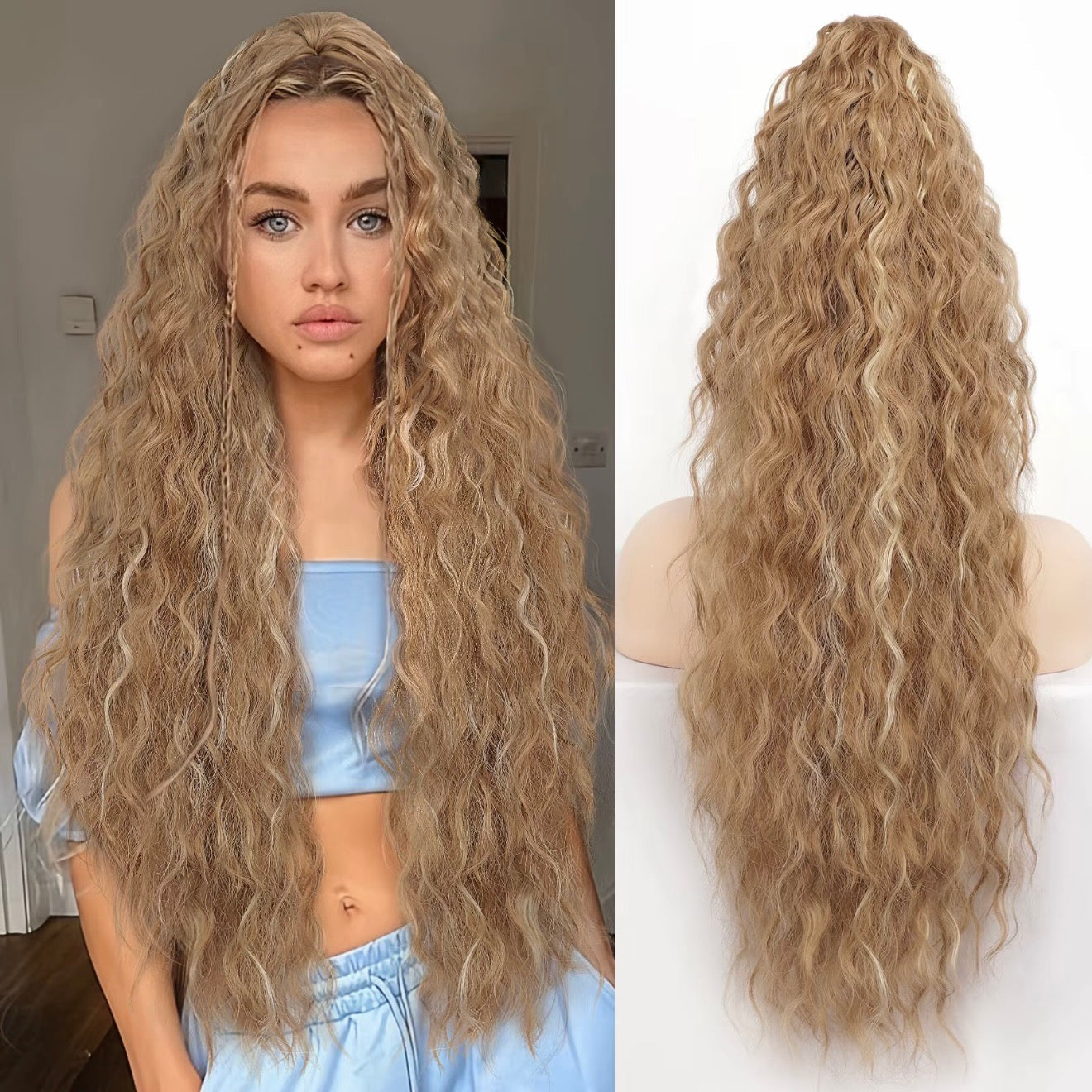 🌸LAST DAY PROMOTION - 50%OFF🌸Curly Wavy Frizzy Hair Extension with Ponytail