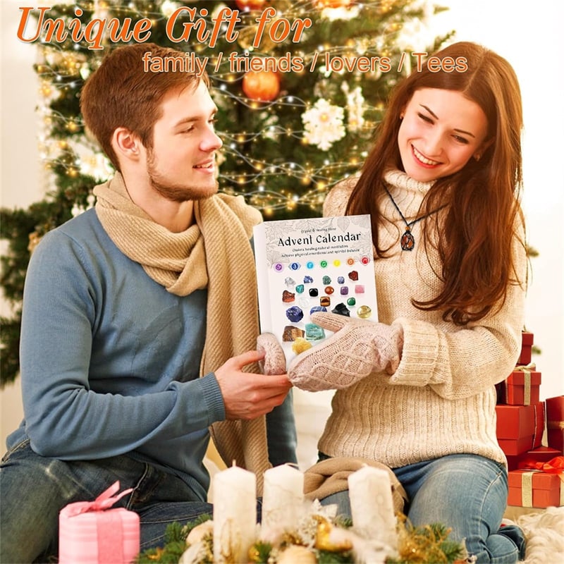 🎁Early Christmas Hot Sale 49% OFF🎅🎄24 Pcs Christmas Calendar Crystals - Natural Stone Crystal Journey