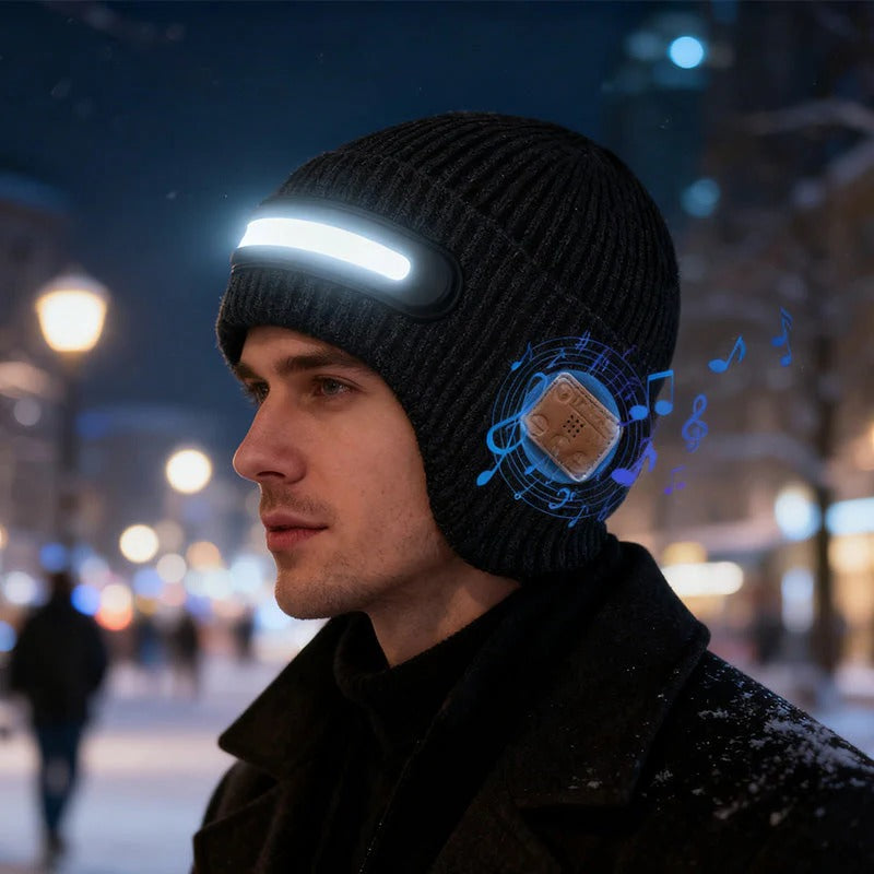 🏆#1 Best Seller ⚡⏰Rechargeable Bluetooth Beanie Hat with Light