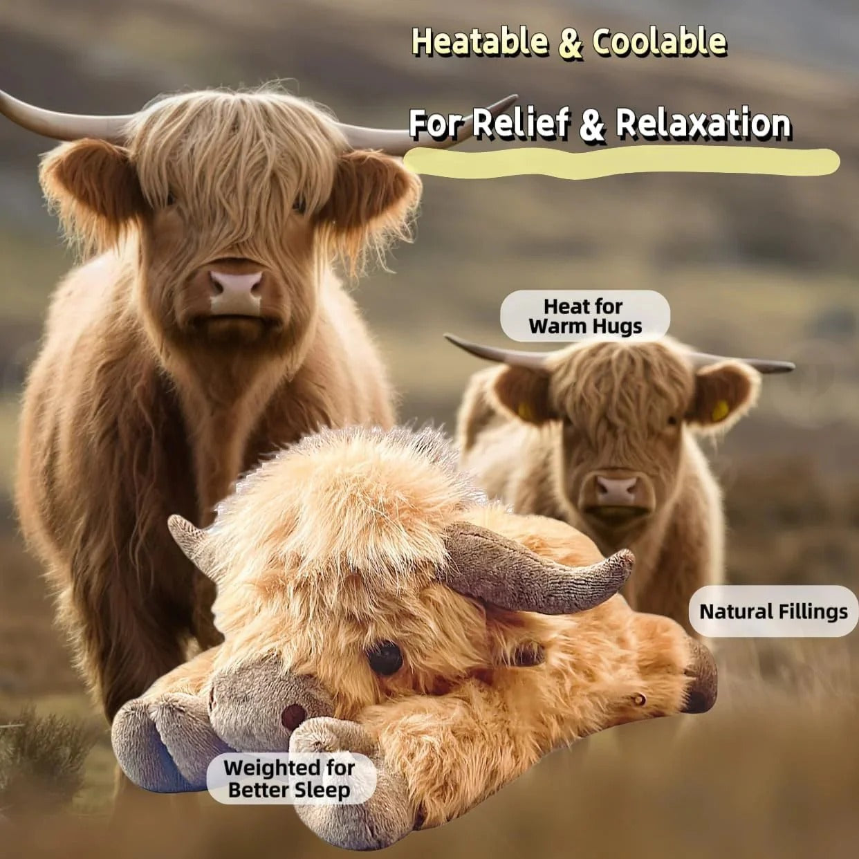 š„Hot Sale 60% OffšCute Cartoon Highland Cow Stuffed Toy