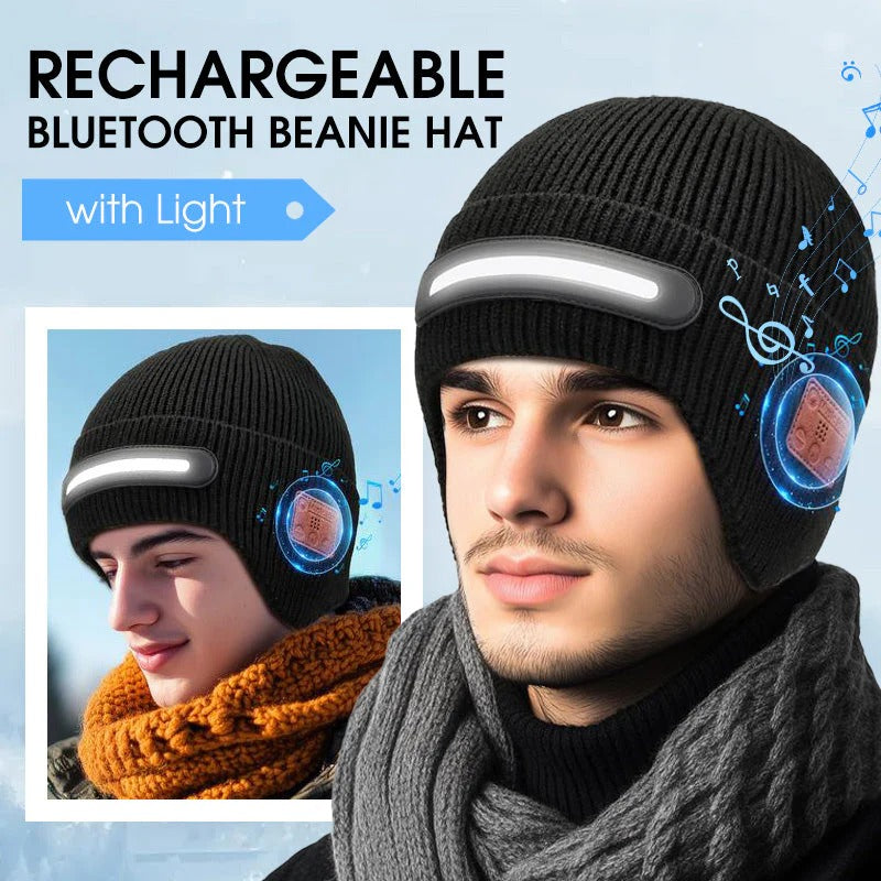 🏆#1 Best Seller ⚡⏰Rechargeable Bluetooth Beanie Hat with Light