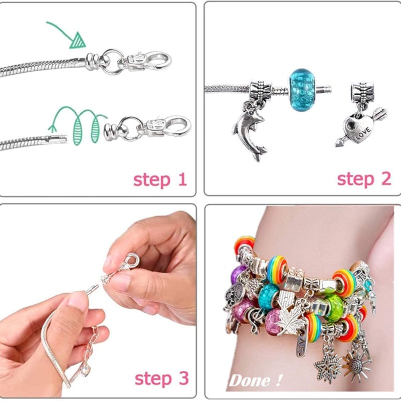 💥 50% OFF! 🎁 Charm Bracelet Jewelry Making Kit – Fun & Creative Crafting for All Ages 🎄