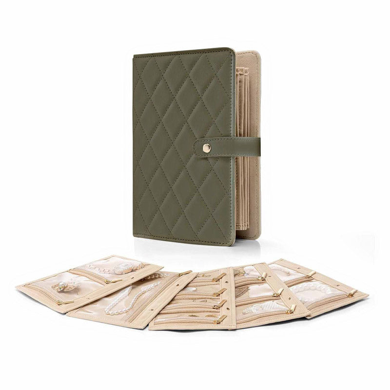 🔥Elegant Portable Checkered Jewelry Storage Bag