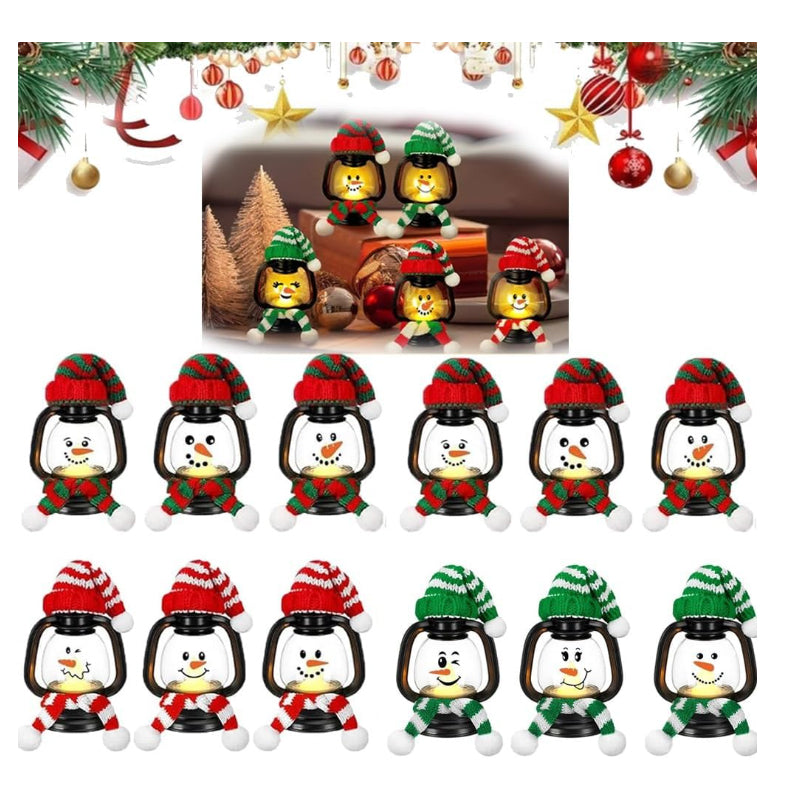 Buy 1 Get 1 Free ⛄Christmas Decoration Mini Snowman Lantern with Hats and Scarves