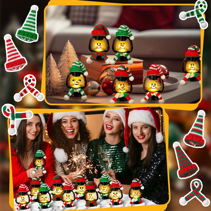 Buy 1 Get 1 Free ⛄Christmas Decoration Mini Snowman Lantern with Hats and Scarves