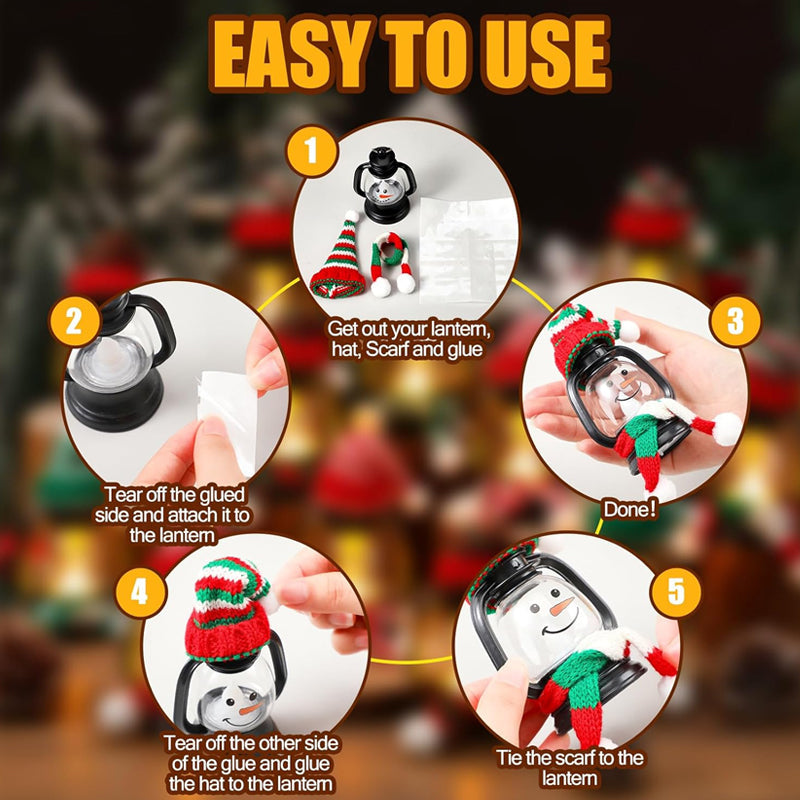 Buy 1 Get 1 Free ⛄Christmas Decoration Mini Snowman Lantern with Hats and Scarves