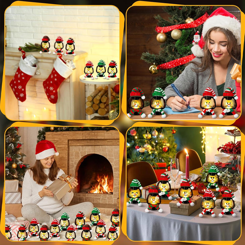 Buy 1 Get 1 Free ⛄Christmas Decoration Mini Snowman Lantern with Hats and Scarves