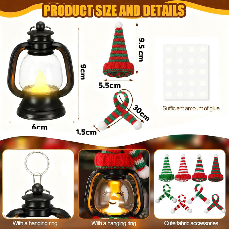 Buy 1 Get 1 Free ⛄Christmas Decoration Mini Snowman Lantern with Hats and Scarves