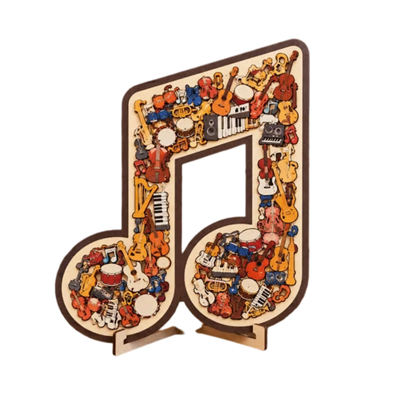 🔥Hot Sale 60%OFF Only £11.99⏰Wooden Musical Note Jigsaw Puzzle Eco-Friendly Material, Beautiful Display Piece. Great Gift For Musicians & Puzzle Fans! 🧩💚🌟