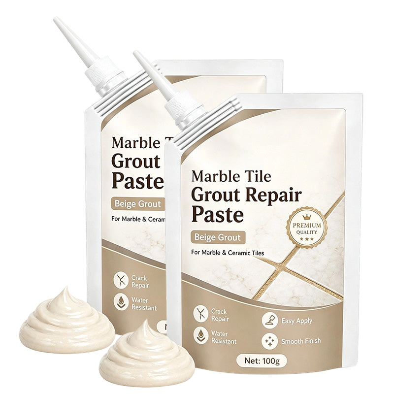 🏠50% OFF NOW! Beige Marble Tile Grout Repair Paste, Water‑Resistant Scrub‑Proof Tile Joint Filler, No‑Shrink Grout Restoration Paste for Marble & Ceramic Tiles Bathroom Kitchen Floor