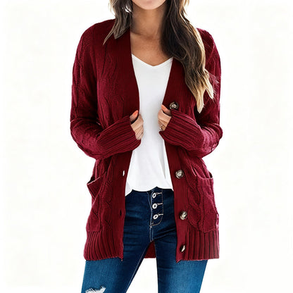 Women's Autumn Midi-Length Knit Sweater 🧥 – Layers Over Tees/Under Coats, Ideal for Office & Brunch Gatherings 💼