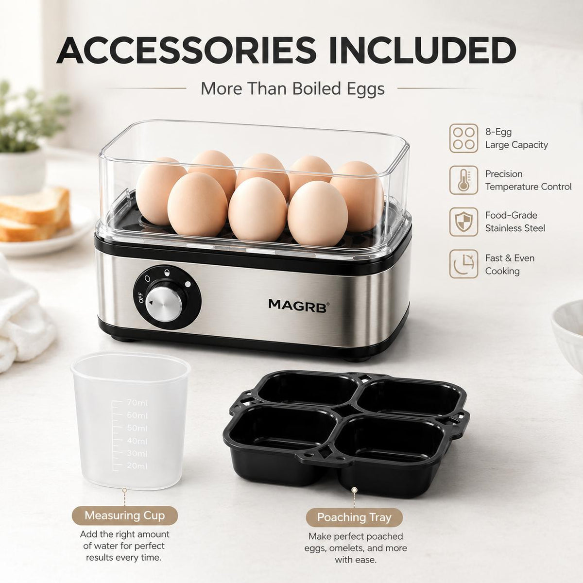 Multifunctional Egg Steamer with Clear Lid