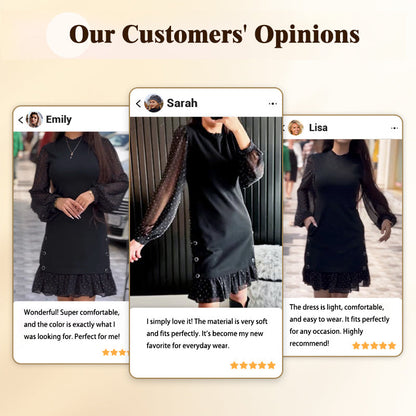 🔥Round neck dresses with plain rhinestones for women