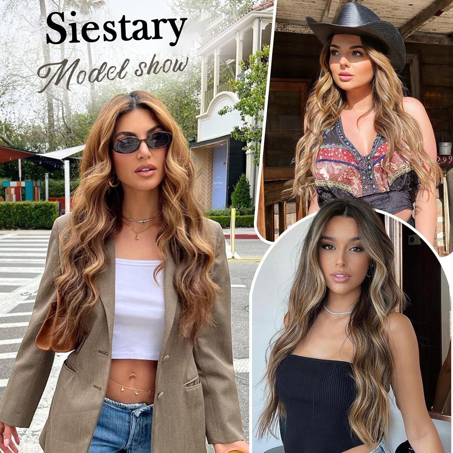 💖Buy 1 get 1 free 🤩Women's Gradient Long Wavy Hair Wig, One-Piece with Adjustable Fit💁