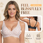 2-Piece Set💕 Jelly Wireless Womens Comfortable Wireless Bras Push Up Bralettes Seamless Tshirts Bras Deep V Everyday Bras