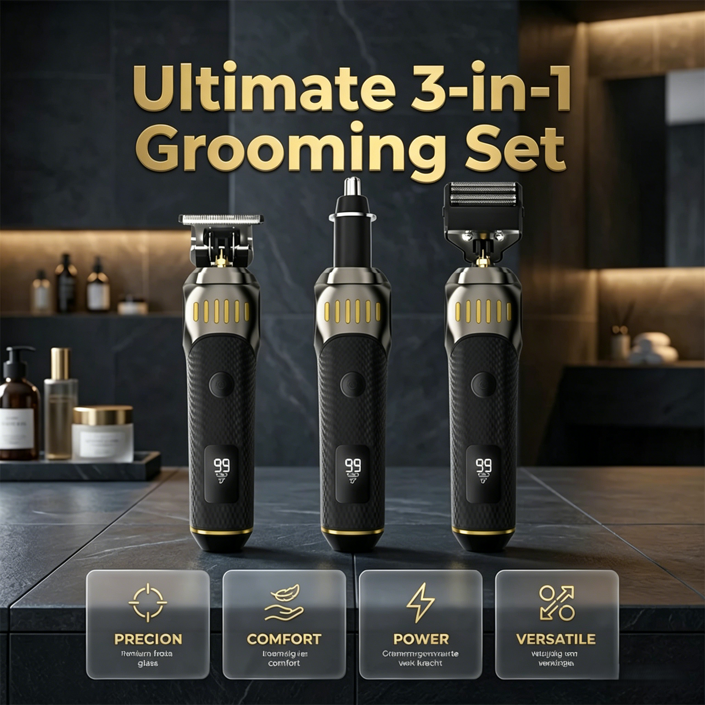 💥 LIMITED TIME: 50% OFF! 🏆3-in-1 grooming kit for men – hair & beard