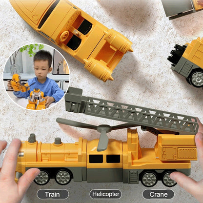 🔥🎁Magnetic Transform Engineering Car Assembled Toys