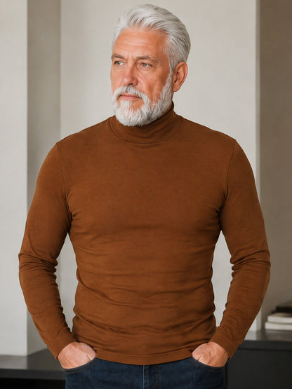 Men's Slim Fit Mock Turtleneck Top – Sleek, Stretchy, Modern Everyday Essential