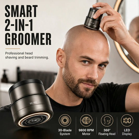 ⏳🔥NUR FÜR KURZE ZEIT 50% RABATT! ⏰2-in-1 Smart-Elektro-Glatzkopfrasierer und Barttrimmer mit Digitalanzeige