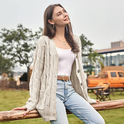 Women's Autumn Midi-Length Knit Sweater 🧥 – Layers Over Tees/Under Coats, Ideal for Office & Brunch Gatherings 💼
