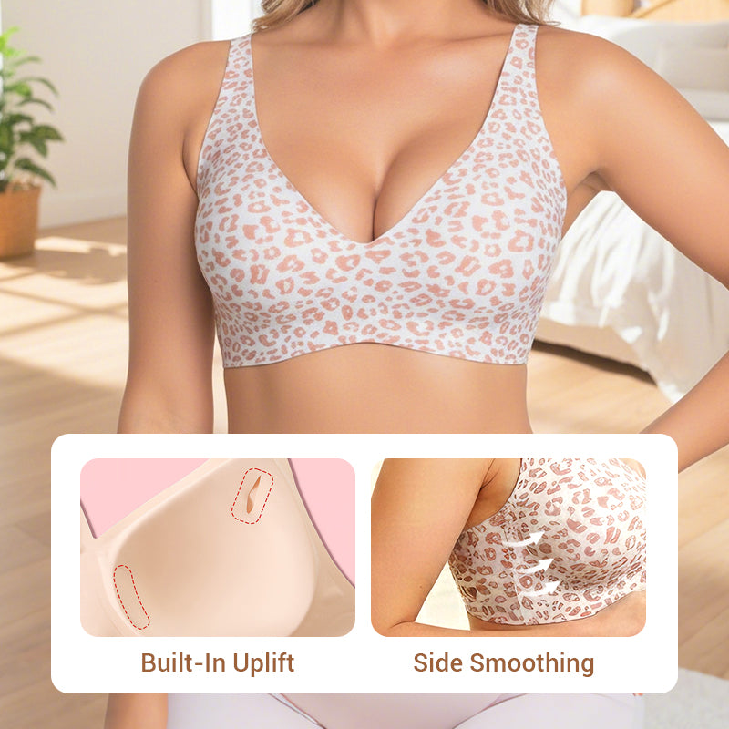 👍LAST WEEK- ONLY￡10.99!!⚡50K+ SOLD💕Jelly Wireless Womens Comfortable Wireless Bras Push Up Bralettes Seamless Tshirts Bras Deep V Everyday Bras