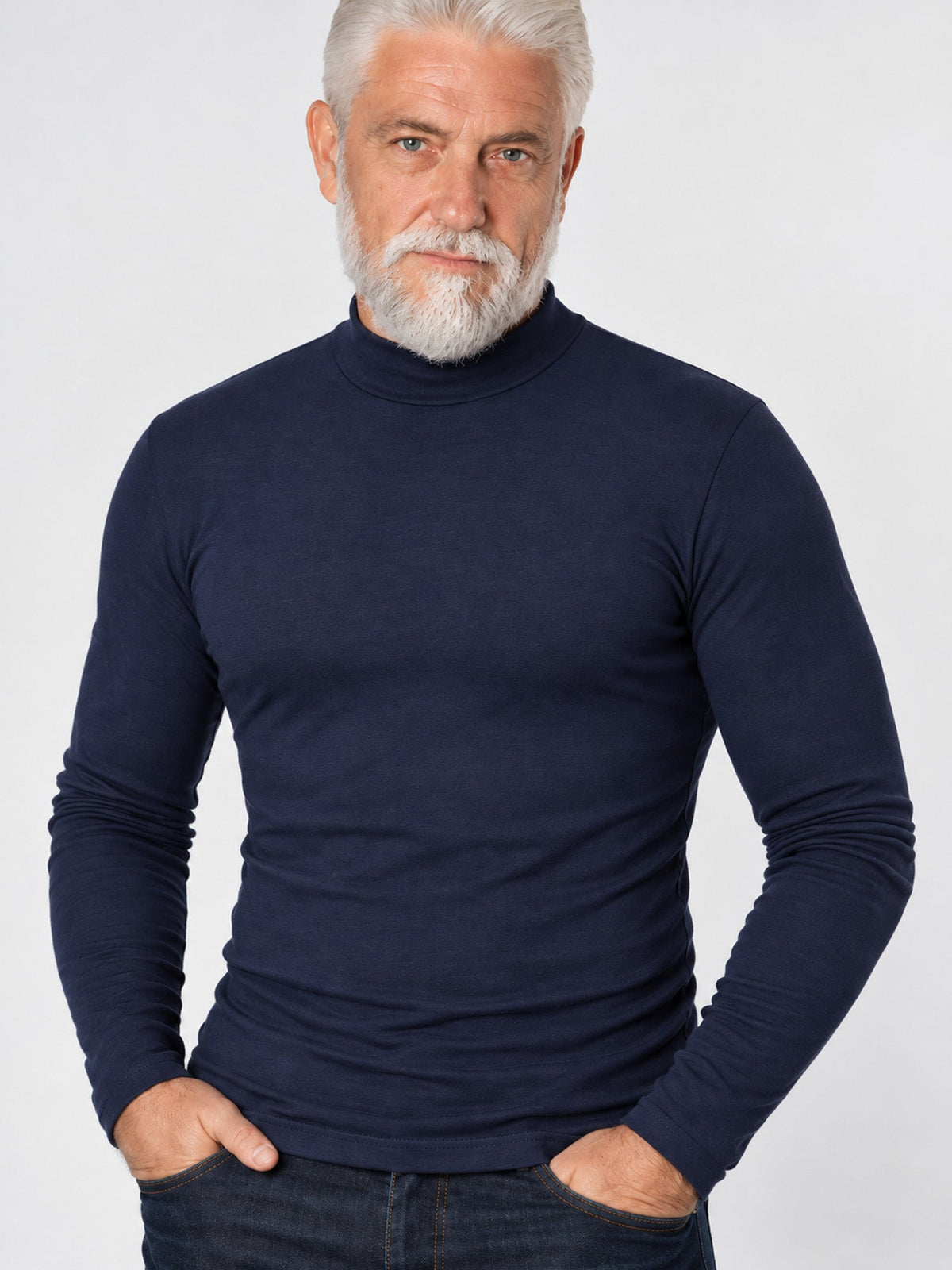 Men's Slim Fit Mock Turtleneck Top – Sleek, Stretchy, Modern Everyday Essential