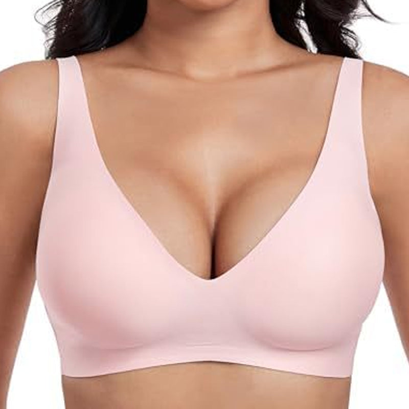 👍LAST WEEK- ONLY￡10.99!!⚡50K+ SOLD💕Jelly Wireless Womens Comfortable Wireless Bras Push Up Bralettes Seamless Tshirts Bras Deep V Everyday Bras
