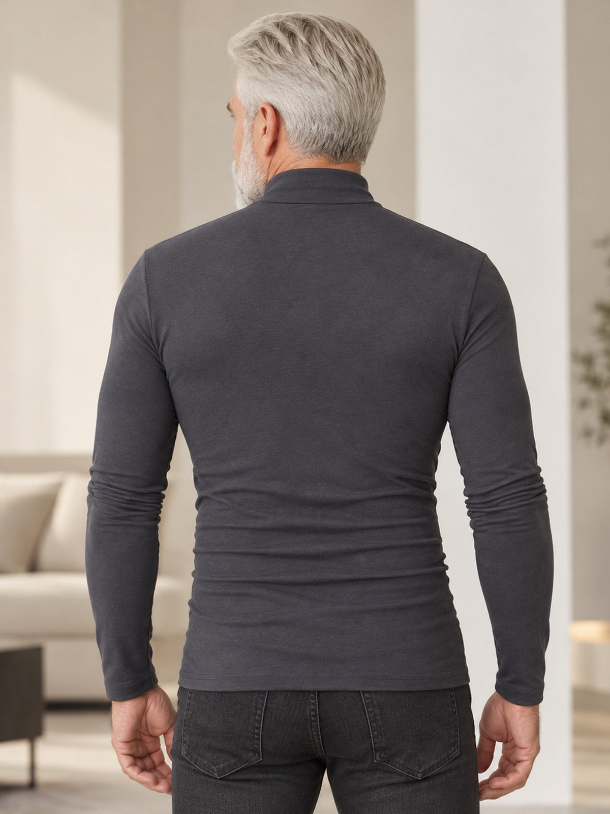 Men's Slim Fit Mock Turtleneck Top – Sleek, Stretchy, Modern Everyday Essential