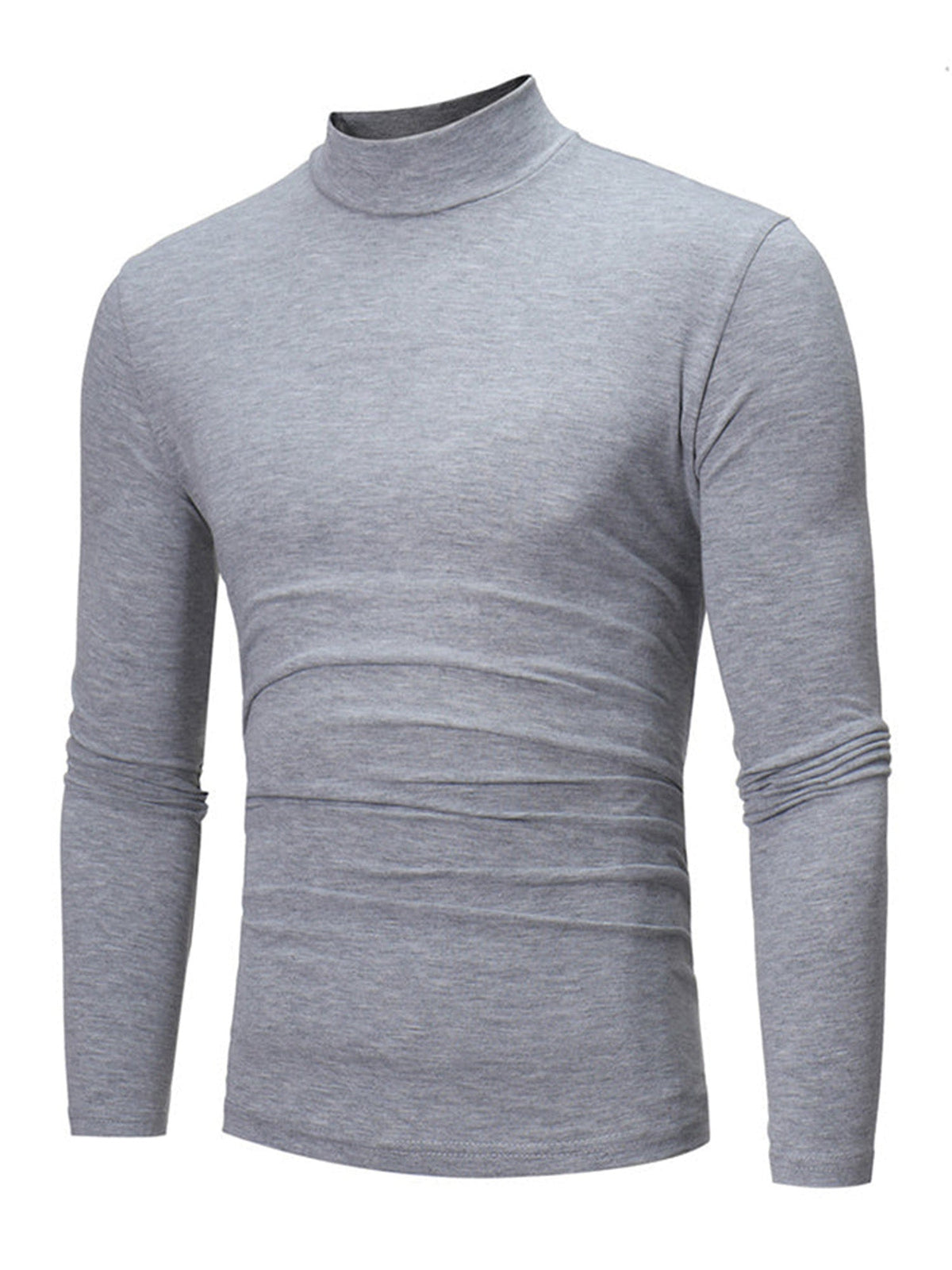 Men's Slim Fit Mock Turtleneck Top – Sleek, Stretchy, Modern Everyday Essential