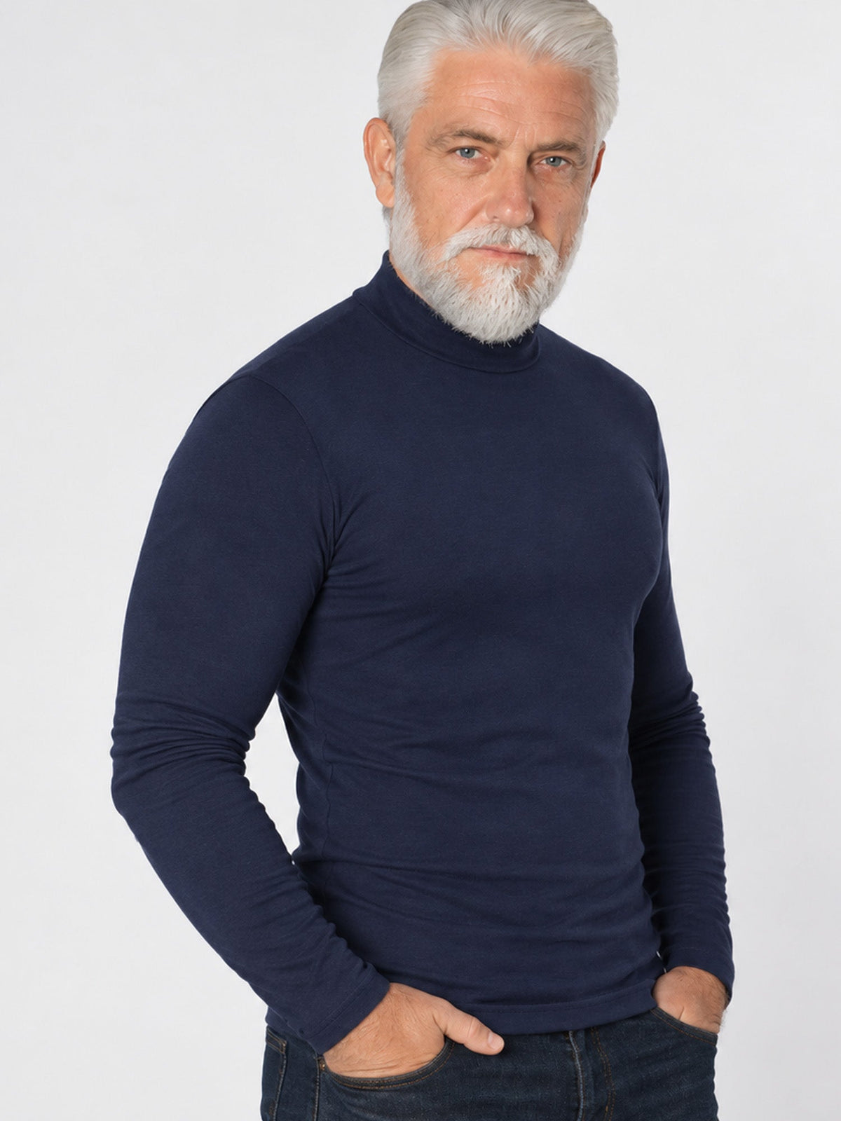 Men's Slim Fit Mock Turtleneck Top – Sleek, Stretchy, Modern Everyday Essential