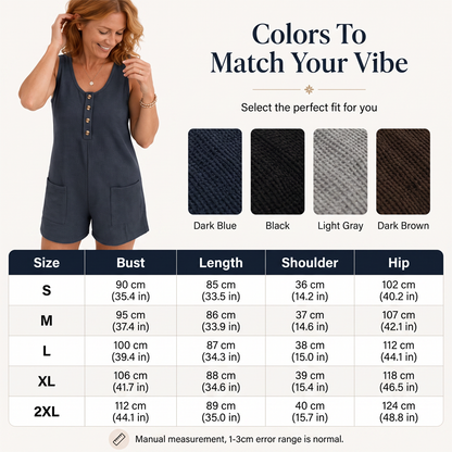 🎁New Arrivals 52% OFF💥Women's Sleeveless Button-Front Romper