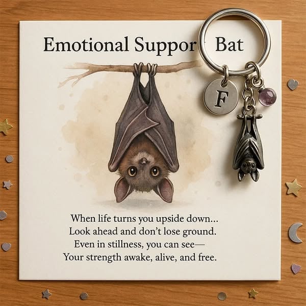 ❤️Buy 1 Get 1 Free🎁🦇Emotional Support Bat Inspirational Keychain