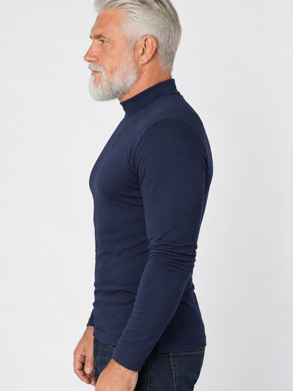 Men's Slim Fit Mock Turtleneck Top – Sleek, Stretchy, Modern Everyday Essential