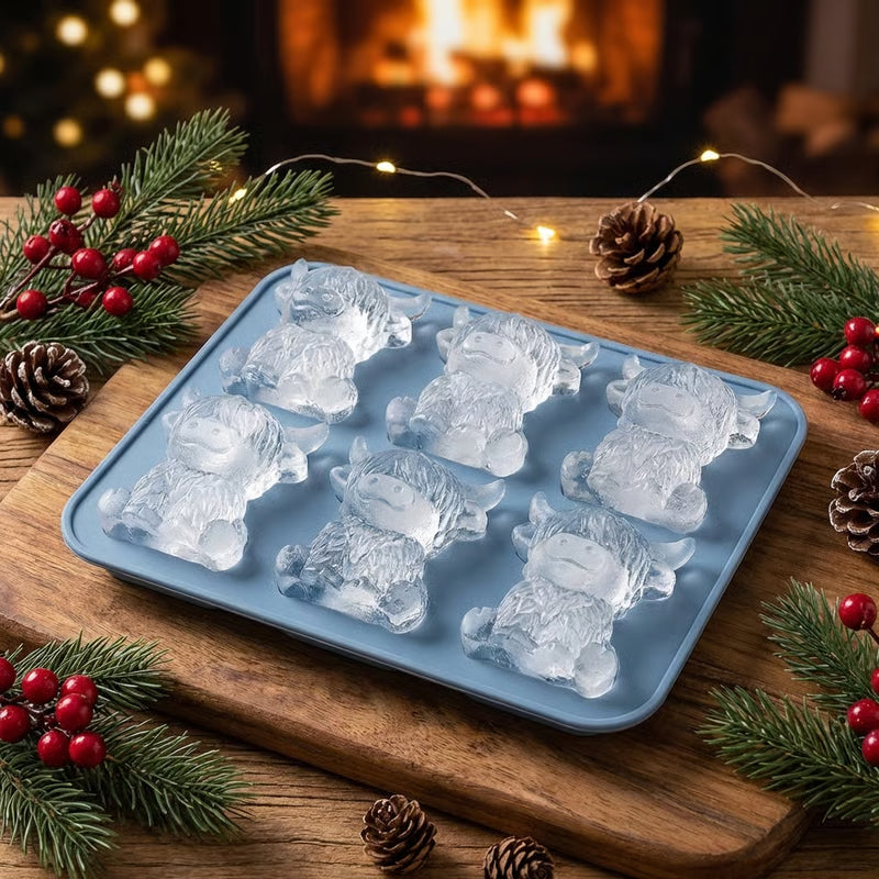 ⏳LAST DAY BUY1 GET 1 FREE!!🐮 Mini Highland Cow Ice Cube Mold – Cute 3D Ice for Drinks, Parties & Gifts
