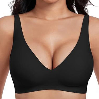 👍LAST WEEK- ONLY￡10.99!!⚡50K+ SOLD💕Jelly Wireless Womens Comfortable Wireless Bras Push Up Bralettes Seamless Tshirts Bras Deep V Everyday Bras