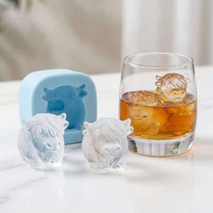 BUY1 GET 1 FREE!!🐮 Mini Highland Cow Ice Cube Mold – Cute 3D Ice for Drinks, Parties & Gifts