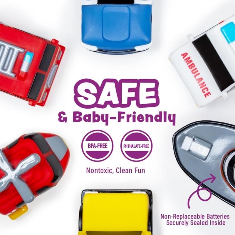 💖Hot Sale 50% OFF🌹🚒 Emergency Cars Light-Up Bath Toys – 6 Pack