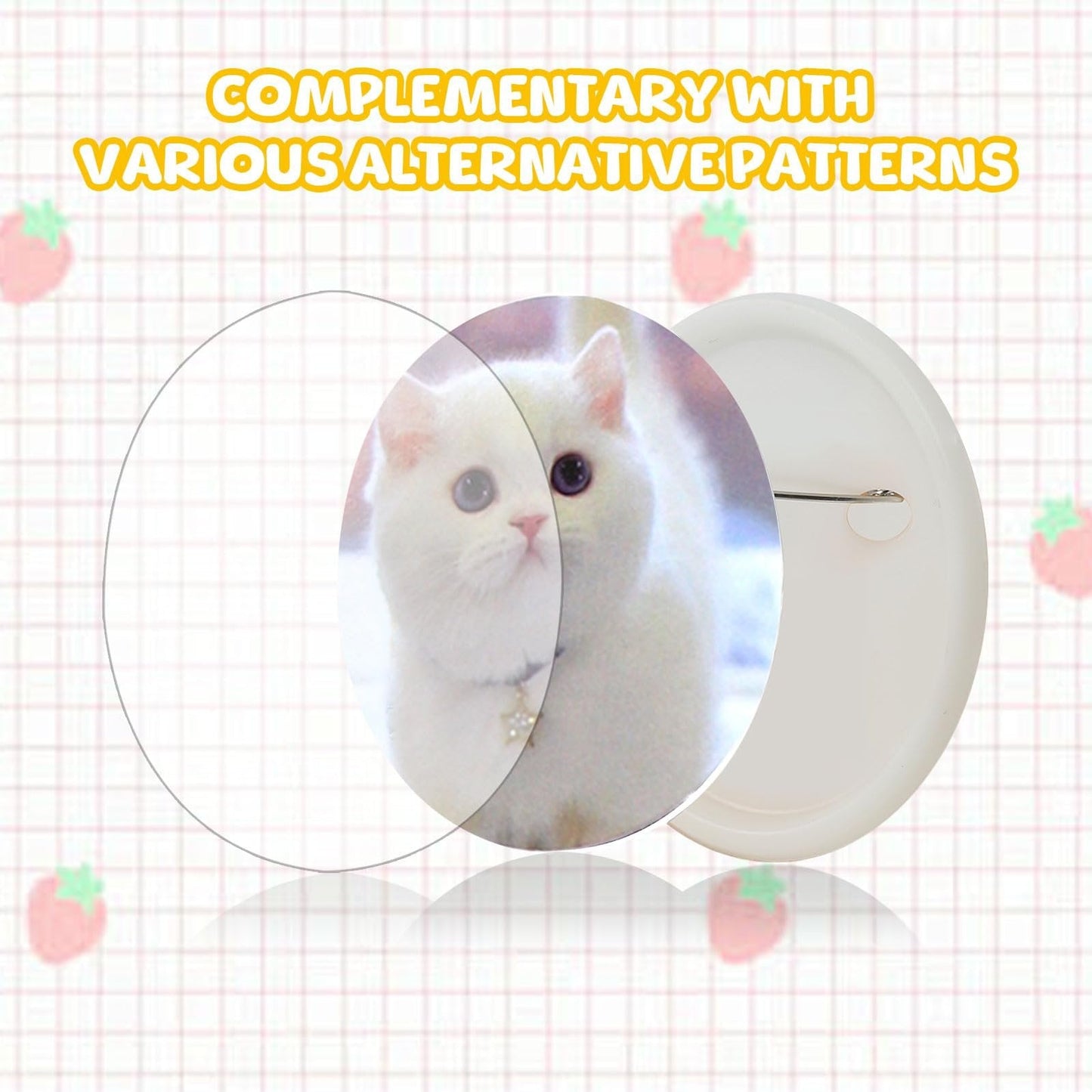 ✨Hot Sale🔥Pin Badge Maker Machine with 48Pcs Badge and 48 Circle Cutters and Picture, Ideal DIY Kit