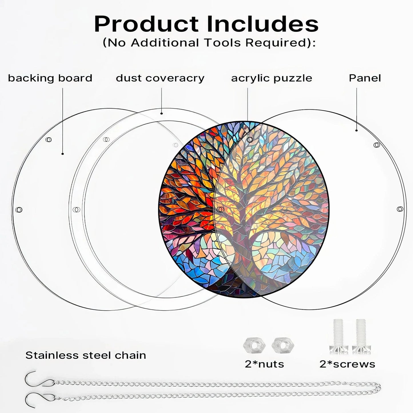 🔥LAST DAY 49% OFF ☀️ 🧩Acrylic 80 Pcs Puzzle✨Suncatcher Hanging Ornament
