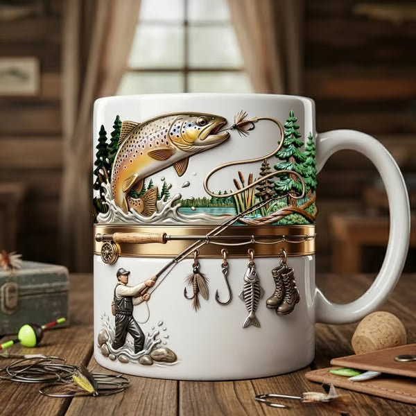 🔥2026 New products🌸 Ceramic Fishing Themed Coffee Mug
