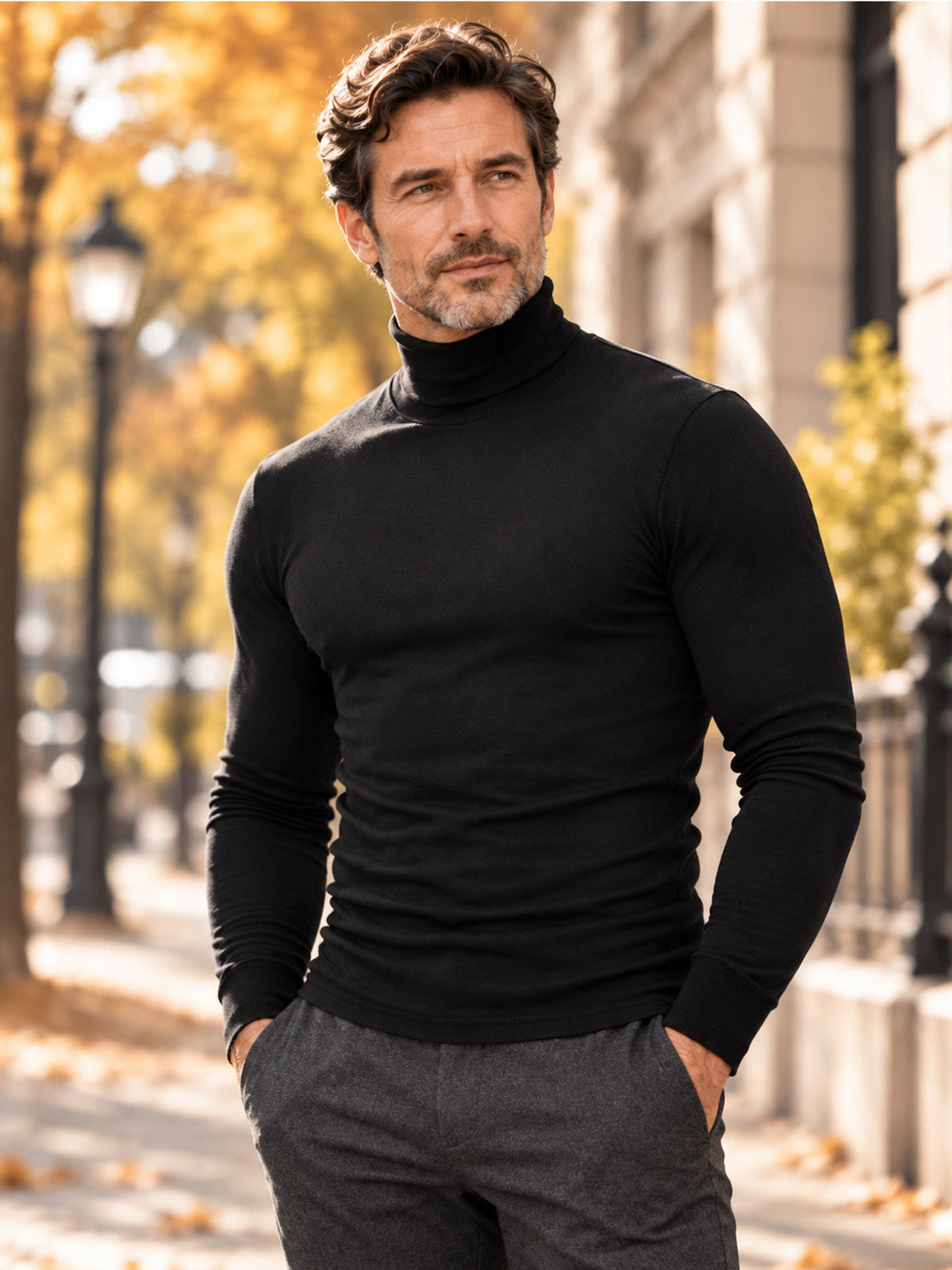 Men's Slim Fit Mock Turtleneck Top – Sleek, Stretchy, Modern Everyday Essential