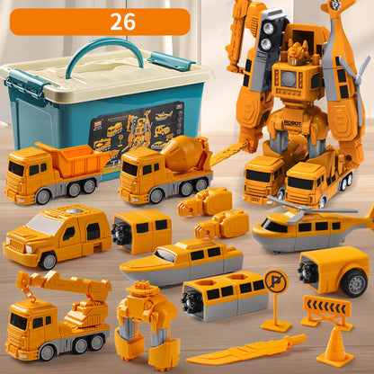 🔥🎁Magnetic Transform Engineering Car Assembled Toys