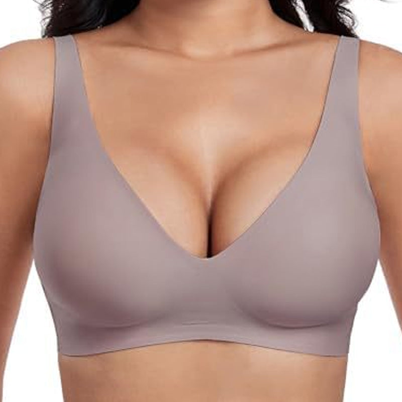 👍LAST WEEK- ONLY￡10.99!!⚡50K+ SOLD💕Jelly Wireless Womens Comfortable Wireless Bras Push Up Bralettes Seamless Tshirts Bras Deep V Everyday Bras