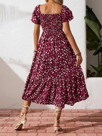 🌈2026 Summer Hot Sale 50% OFF!✨Square Neck Floral Midi Dress🌸