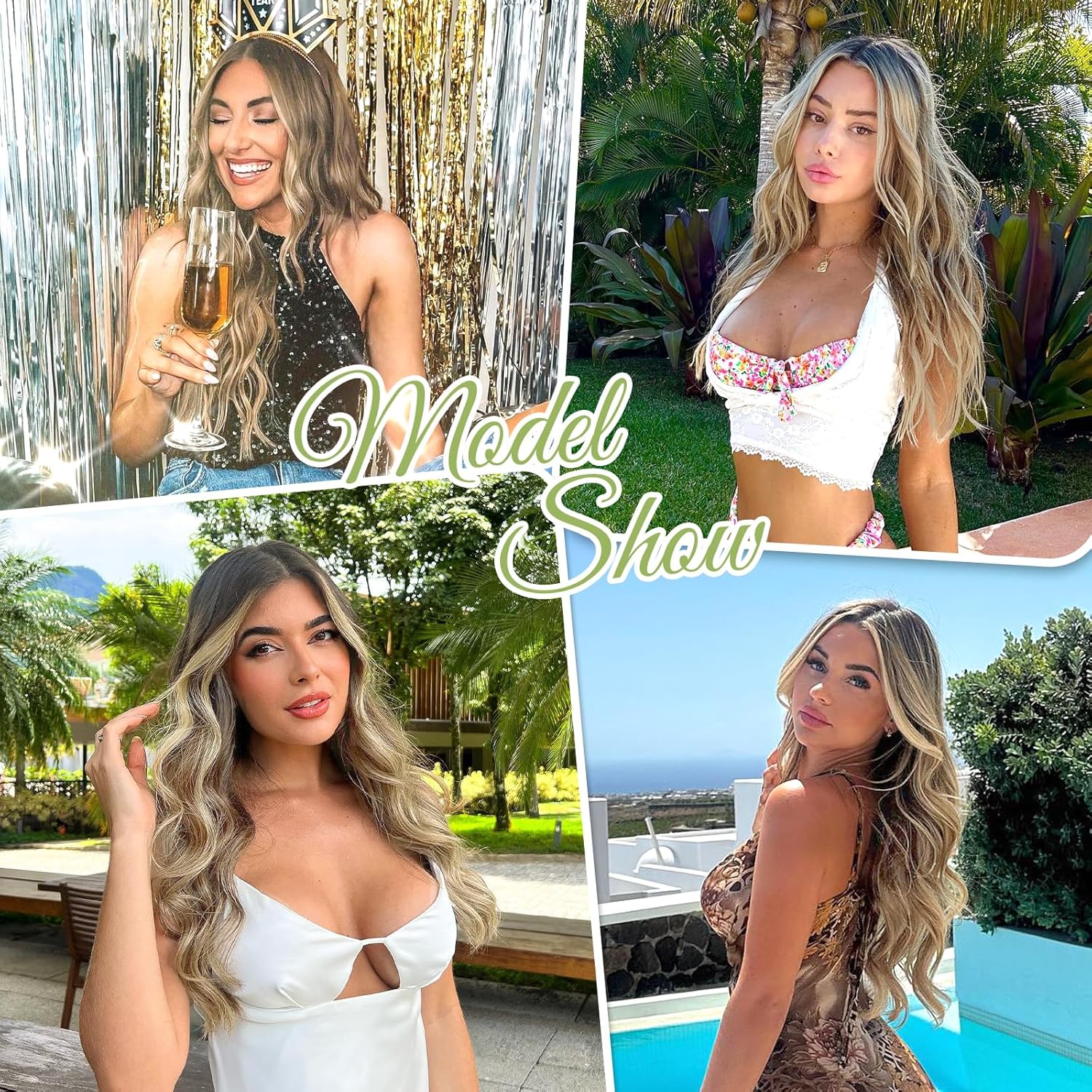 💖Buy 1 get 1 free 🤩Women's Gradient Long Wavy Hair Wig, One-Piece with Adjustable Fit💁