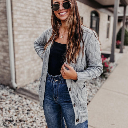 Women's Autumn Midi-Length Knit Sweater 🧥 – Layers Over Tees/Under Coats, Ideal for Office & Brunch Gatherings 💼