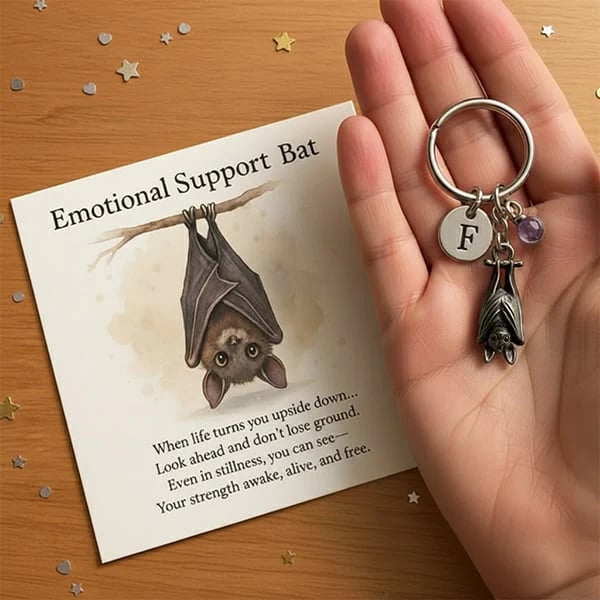❤️Buy 1 Get 1 Free🎁🦇Emotional Support Bat Inspirational Keychain
