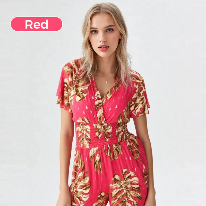 🌸Up to 40% off🔥Casual Floral Polka Dot Pocket Rompers