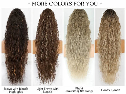 🌸LAST DAY PROMOTION - 50%OFF🌸Curly Wavy Frizzy Hair Extension with Ponytail
